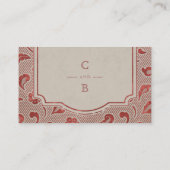 クラフトレッドレース素朴な田舎の結婚式座席表 プレイスカード (裏面)