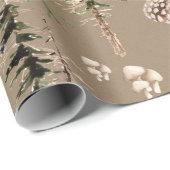 クラフトレッド素朴キツネインザフォレストウッドランド ラッピングペーパー (ロールコーナー)