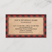 クラフトレッド素朴バッファロープレイドランバージャック 名刺 (裏面)