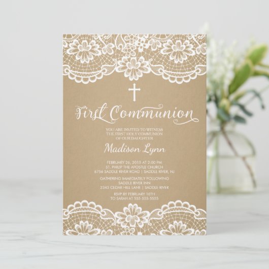 クラフトレモダンースファーストホリーコミュニオン招待状 招待状 (スタンド正面)