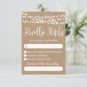 クラフトレースとライツウェディング素朴RSVP 出欠カード (スタンド正面)