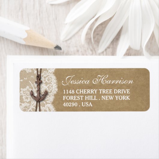 クラフトレース&いかり航海のビーチブライダルシャワー ラベル (インサイチュ)