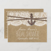 クラフトレース&いかり航海のブライダルシャワーレシピ インビテーションポストカード (正面/裏面)