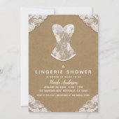クラフトレース&パールズ結婚ランジェリーブライダルシャワー 招待状 (正面)