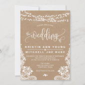 クラフトレース&ライト素朴結婚式招待状 招待状 (正面)