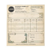 クラフトロゴ入り請求書/領収書/注文書フォーマット ノートパッド (正面)