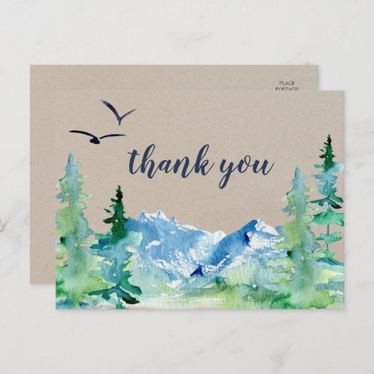 クラフトロッキーマウンテンありがとうはがき ポストカード (正面/裏面)
