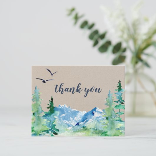 クラフトロッキーマウンテンありがとうはがき ポストカード (スタンド正面)