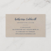 クラフトロッキーマウンテンアドベンチャーガイドビジネスカード 名刺 (裏面)