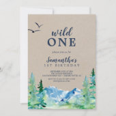 クラフトロッキーマウンテンワイルドワン誕生日 招待状 (正面)