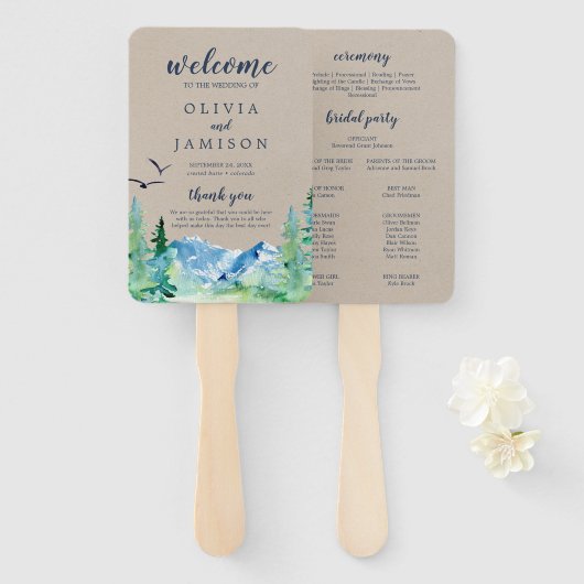 クラフトロッキーマウンテン結婚式 プログラムファン ハンドファン (正面&裏面)