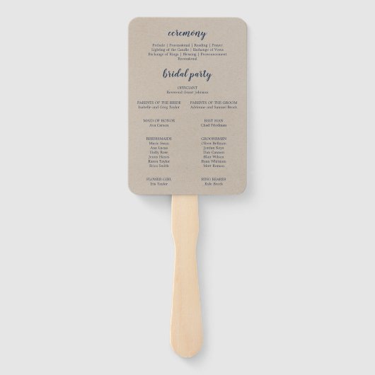 クラフトロッキーマウンテン結婚式 プログラムファン ハンドファン (裏面)