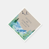 クラフトロッキー山の目的地の結婚式 スタンダードカクテルナプキン (角)