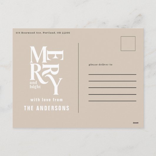 クラフトヴィンテージのクリスマス発表 シーズンポストカード (裏面)