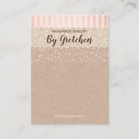 クラフトヴィンテージイヤリング及びネックレスディスプレイ 名刺 (正面)