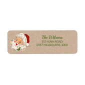 クラフトヴィンテージサンタカワイイ差出人住所 ラベル (正面)