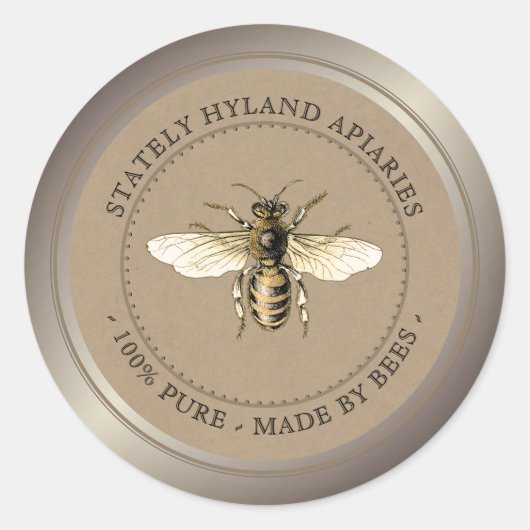 クラフトヴィンテージハニージャラベル ラウンドシール (正面)