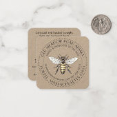 クラフトヴィンテージビーハニージャーラベルまたは名刺 ノートカード (正面/裏面インサイチュ)