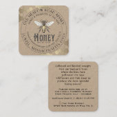 クラフトヴィンテージビーハニージャーラベルまたは名刺 ノートカード (正面/裏面)