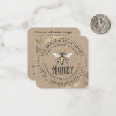 クラフトヴィンテージビーハニージャーラベルまたは名刺 ノートカード (正面/裏面インサイチュ)