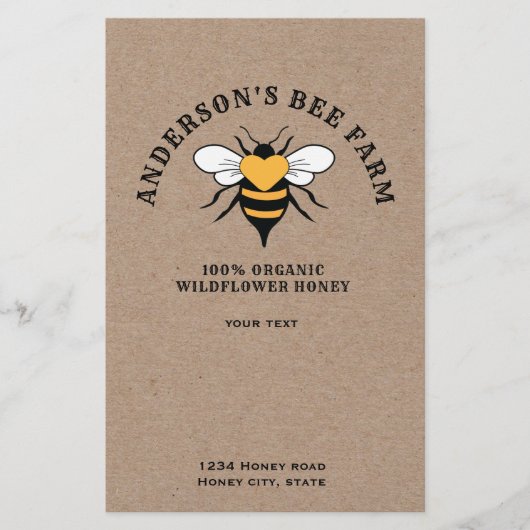 クラフトヴィンテージビーハニーデザイン。 チラシ (正面)