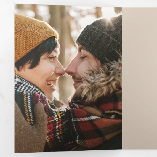 クラフトヴィンテージメリー数々のス写真 三つ折りクリスマスカード (内部最初)