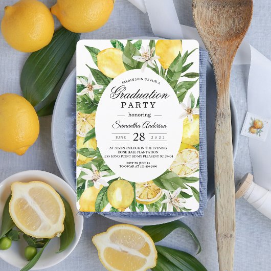 クラフトヴィンテージ水カラーイエローレモンのフレーム 招待状