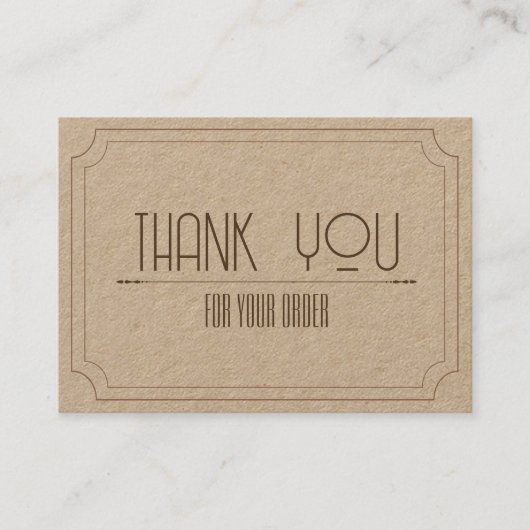 クラフトヴィンテージ茶色のロゴをアップサイクルありがとう 名刺 (正面)