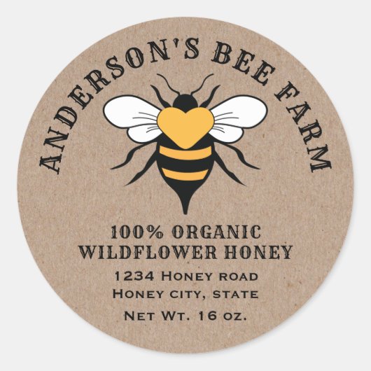 クラフトヴィンテージ蜂ハニージャー ラウンドシール (正面)