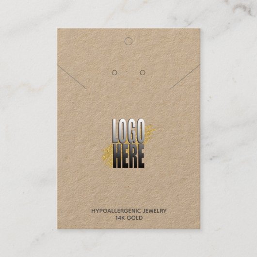 クラフト上のネックレスイヤリングホルダーロゴソーシャルメディア 名刺 (正面)