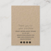 クラフト上のネックレスイヤリングホルダーロゴソーシャルメディア 名刺 (裏面)