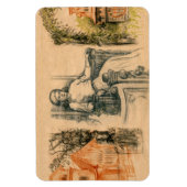 クラフト上のレディ鉛筆グラフィック マグネット (縦)