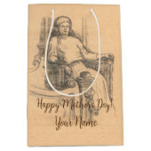 クラフト上のレディ鉛筆グラフィック ミディアムペーパーバッグ (正面)