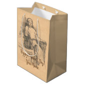 クラフト上のレディ鉛筆グラフィック ミディアムペーパーバッグ (裏面アングル)