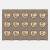 クラフト上のレディ鉛筆グラフィック ラッピングペーパーシート (正面2)