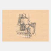 クラフト上のレディ鉛筆グラフィック ラッピングペーパーシート (正面)