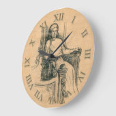 クラフト上のレディ鉛筆グラフィック ラージ壁時計 (傾斜)