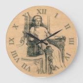 クラフト上のレディ鉛筆グラフィック ラージ壁時計 (正面)