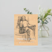 クラフト上のレディ鉛筆グラフィック 箔シーズンポストカード (立ち正面)