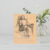 クラフト上のレディ鉛筆グラフィック 箔シーズンポストカード (立ち正面)