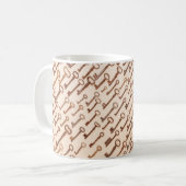 クラフト上の実在ヴィンテージビクトリアン鍵を含むパターン コーヒーマグカップ (正面左)