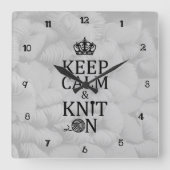 クラフト保ルームのデコールに静かなニット スクエア壁時計 (正面)
