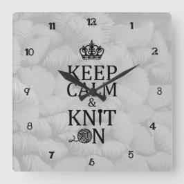 クラフト保ルームのデコールに静かなニット スクエア壁時計