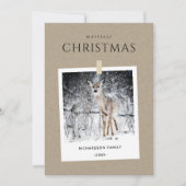 クラフト冬写真雪鹿クリスメリーマス シーズンカード (正面)