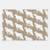 クラフト冬素朴北極動物エルミンフクロウキツネ ラッピングペーパーシート (正面3)