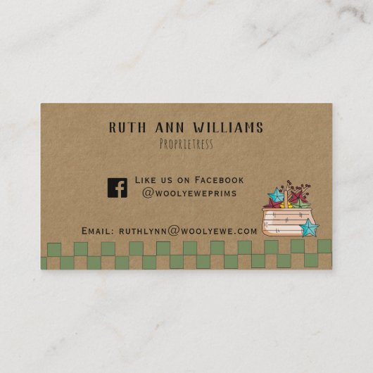 クラフト初期のビジネスカードに於けるソルトボックスハウス 名刺 (裏面)