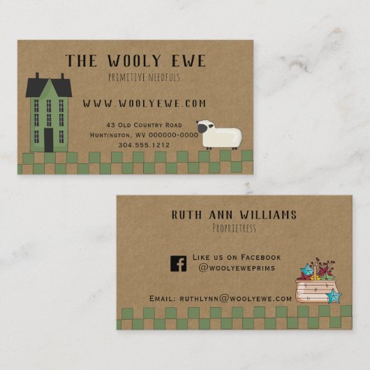 クラフト初期のビジネスカードに於けるソルトボックスハウス 名刺 (正面/裏面)