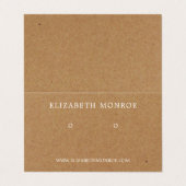 クラフト効果イヤリングホルダー、ジュエリー表示カード 名刺 (外部フラット)