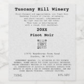 クラフト効果グレーカスタムQRコードロゴ説明 ワインラベル (シングルラベル)