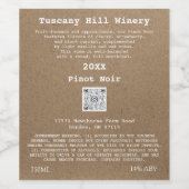 クラフト効果 現代のQRコード ロゴ 説明 ワインラベル (シングルラベル)